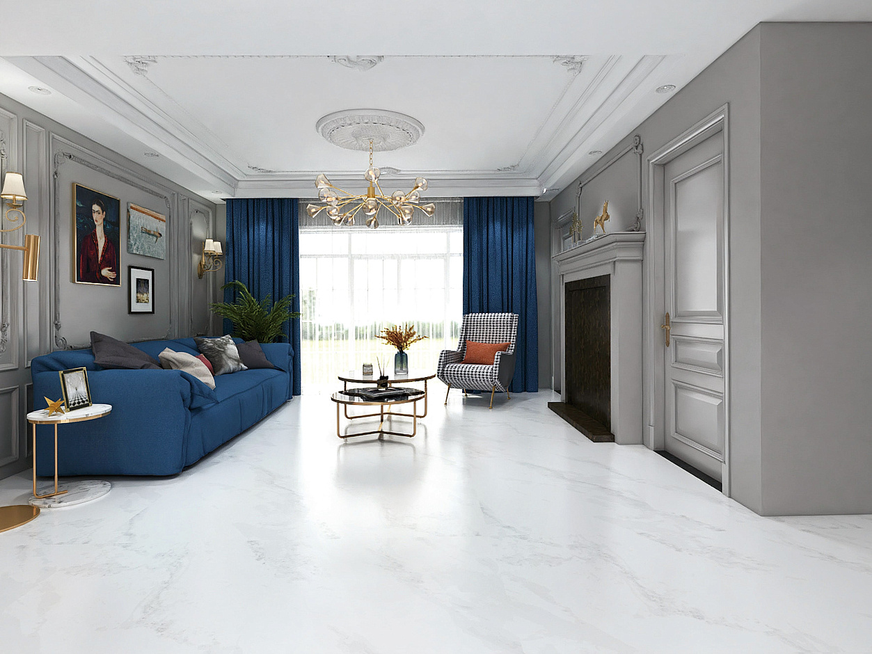 Вайт марбл (White marble) 120*60*1 структурная